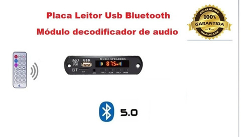 Placa Decodificador Usb P/ Caixa Ativa Mp3 Fm Aux Bluetooth