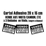  Cartel Calco Vendo Auto X3 Vinilo 20x15 Cm Color Blanco 