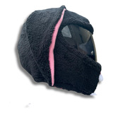 Funda Casco Moto Protector Peluche Conejo Negro