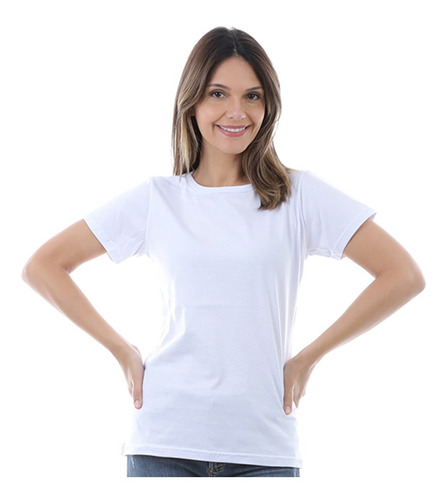 Camiseta Feminina Básica 100% Algodão Caimento Perfeito