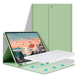 Funda Con Teclado Para iPad 10,2 Verde Agua / Light Green