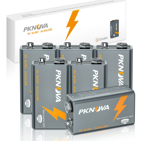 Fseofu Pknova - Baterías Alcalinas De 9 V, Batería Alcali.