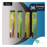 Kit 36 Escova Dental Dupla Ação C/ Protetor De Cerdas Forte