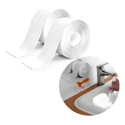 2 Tiras Selladoras Autoadhesivas Para Cocina Cinta Para Baño Blanco 3.2 M X 3.8 Cm