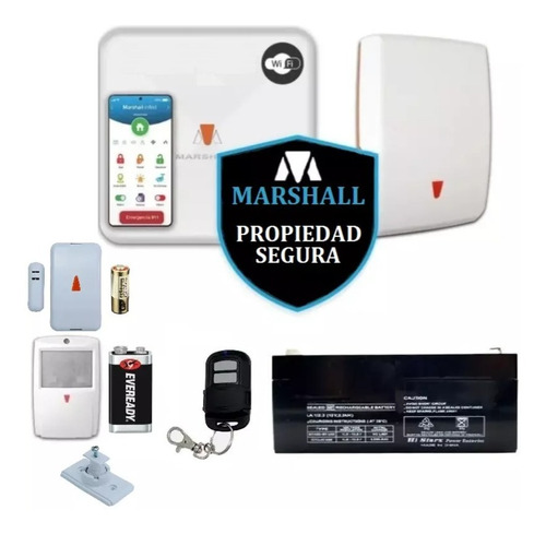 Kit Alarma Domiciliaria Inalambrica Marshall Ip Wifi Complet