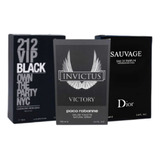  3 Frascos Perfume Masculino Homem  Clássico, Refinado, Luxuoso, Sedutor, Enigmático, Poderoso Kit