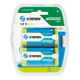 2 Baterias Tipo D Recargable 4000mah Pila Gorda Steren