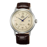 Reloj Orient Sac00009n0 [e] Self Winding Classic Roma Auto Correa Café Bisel Plateado Fondo Amarillo