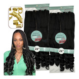 Kit 2 Cabelo Jumbo Boho Curl Premium Gypsy Braids + Anéis