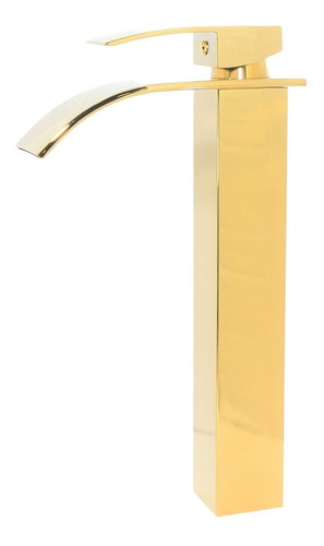 Torneira Banheiro Cascata Alta Dourado Monocomando Metal