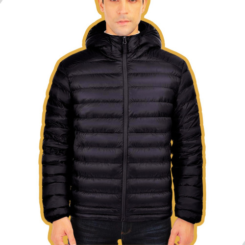 Jaqueta Puffer Bobojaco Masculina Corta Vento C/ Capuz Bolso