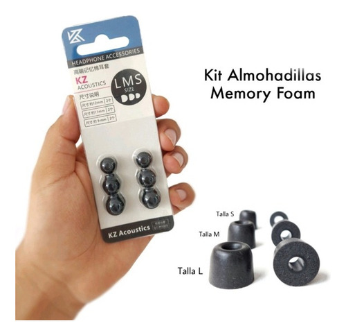 Kit De Almohadillas Kz Memory Foam Para Audífono