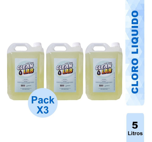 Cloro Liquido Para Piletas X 5 Lts. X 3 Un