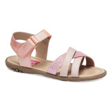 Sandalia Andrea Girls Con Destellos Ajuste Velcro Niña Rosa