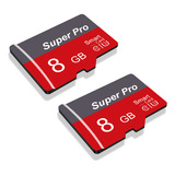 Super Pro-2 8 Gb Memory Card Set With Adap Red Gray