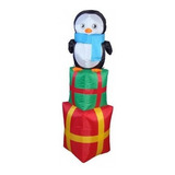 Pingüino Inflable De Navidad De 4 Pies En Caja De Regalo