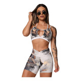 Conjunto Short Empina Bumbum + Top Marble Exclusivo Moving