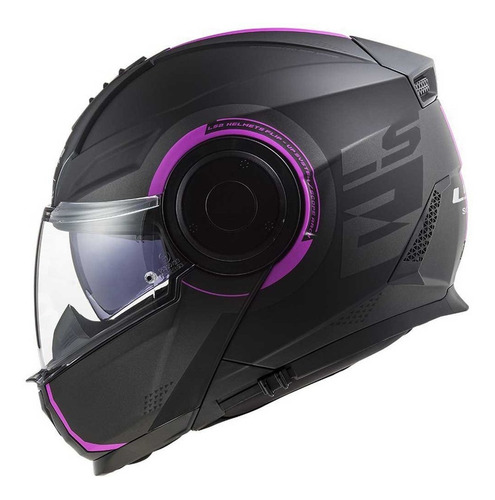 Casco Ls2 Scope Arch Abatible Negro Rosa Astro 