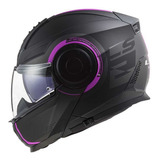 Casco Ls2 Scope Arch Abatible Negro Rosa Astro 