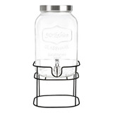 Dispensador Para Bebidas Vitrolero Agua Vidrio Mason Garrafon 5lt Con Base