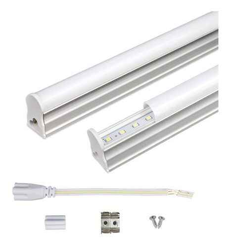 Lampada Led Tubular T5 30cm 3000k Base/calha Completa 5w