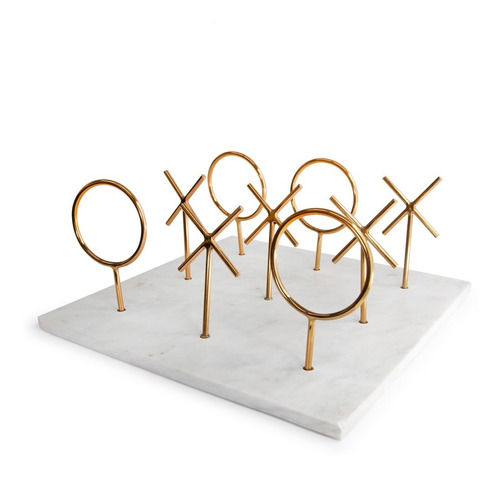 Juego Tic Tac Toe Decorativo Salt & Pepper Metal Dorado