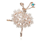 Broche Flor Bailarina Cristales Joyas