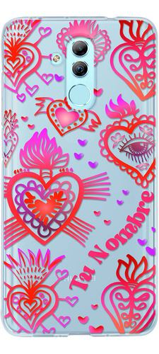 Funda Para Huawei Corazones Sagrados Personalizada