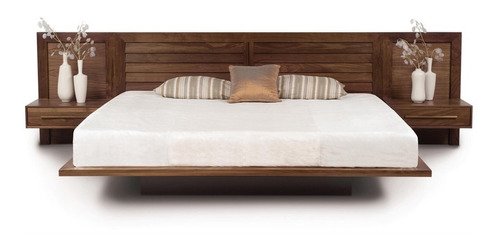 Juego De Alcoba Cama Doble En Madera Maciza De Roble 140cm