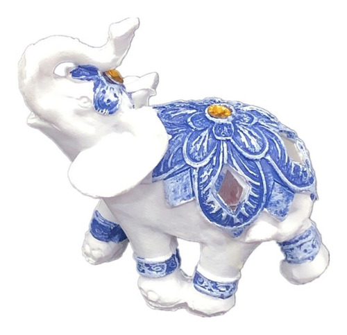 Elefante Decorativo Indiano De Resina Sorte Sabedoria 