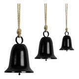 3 Pcs Cow Bells Christmas Decor, Black Rustic Bells Wit...