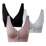 Tops - 3 Pack Women's Front Close Smooth Back Sport Bra Seam