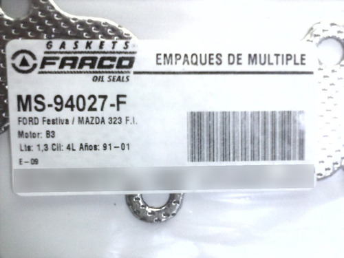 Empaque De Multiple De Escape Festiva / Mazda 323 F.i.  C Foto 2