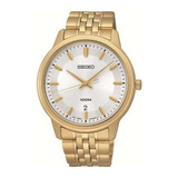 Reloj Seiko Dorado Hombre Sur034p1 Sumergible 100m Color Del Fondo Plateado