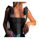 Tops Mujeres Solid Corset Camisola Chaleco Sin Mangas Bandag