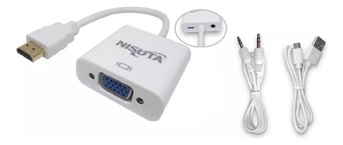 Conversor Hdmi A Vga Con Audio 3.5mm Alimentación Usb Nisuta