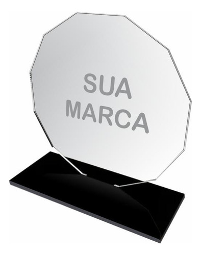 30 Troféu Acrílico Cristal Sem Personalização Liso Diamante