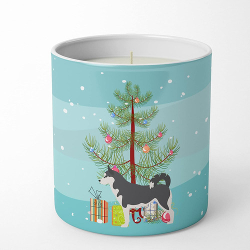 Bb2998cdl Árbol De Navidad De Husky Siberiano, Vela Decorati