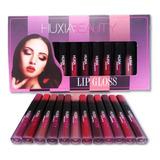 Set 12 Labiales Matte Indeleble Huxia Beauty Color Surtido