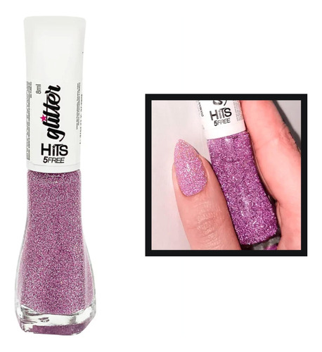 Esmalte Hits Diamante Sakura Glitter Refletivo Rosa