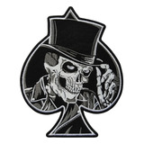 Parche Bordado Picas Craneo Sombrero Calavera Ace Of Spade