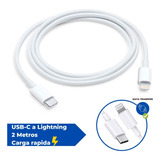 Cable De Carga Rápida Tipo C Para iPhone 11 12 13 14 iPad 2m