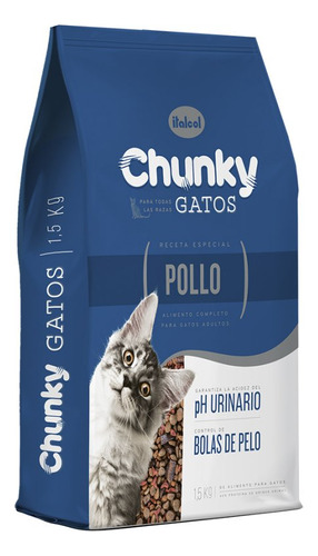 Concentrado Gato Chunky 04al 1.5 Kg Pollo Adultos