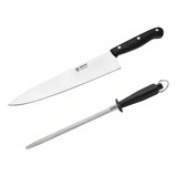 Cuchillo Cheff 25,5 Cm Boker Arbolito + Chaira Boker Magnum