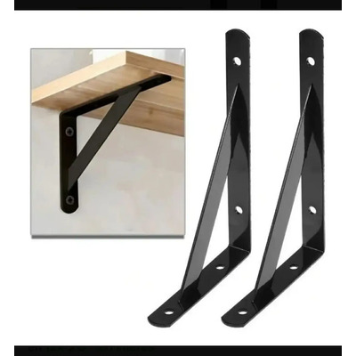 Ménsula De Acero 40x25cm Para Repisas Color Negro 12pz