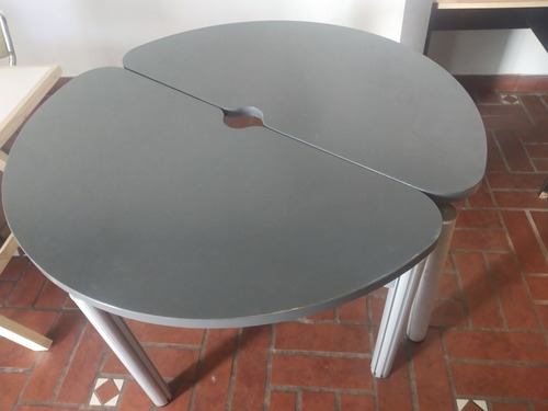 Mesa Redonda Melamina Con Patas De Aluminio Regulables