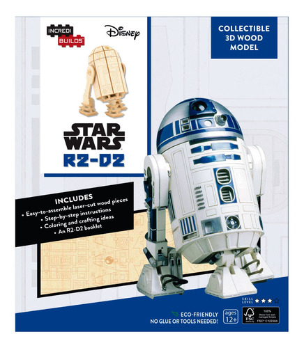 Star Wars: R2-d2 - Libro Y Modelo Para Armar 3d-madera