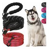 Correa Para Perro Grande Resistente Fuerte 2pcs Negro Y Rojo