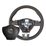 Volante Piel Bordado Controles Bolsa Aire Vw Bora Golf Jetta