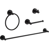 Juego De 4 Accesorios Para Baño - Negro Mate 